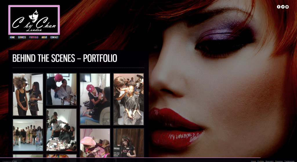 C by Chan London portfolio screen